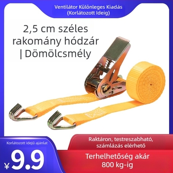 Poliészter szállítási rögzítő heveder feszítővel, terhelhetőség 1000 kg, szakítószilárdság 800-1000 kg, SGS és CCS tanúsítványok