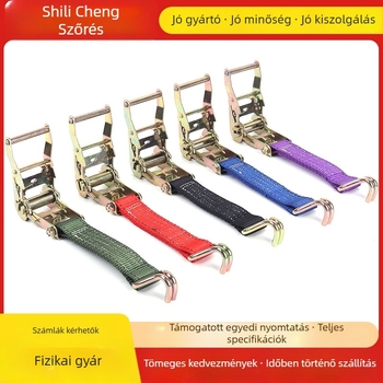 Teherautóhoz való heveder a teher rögzítésére feszítő mechanizmussal