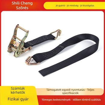 Teherautóhoz való heveder a teher rögzítésére feszítő mechanizmussal