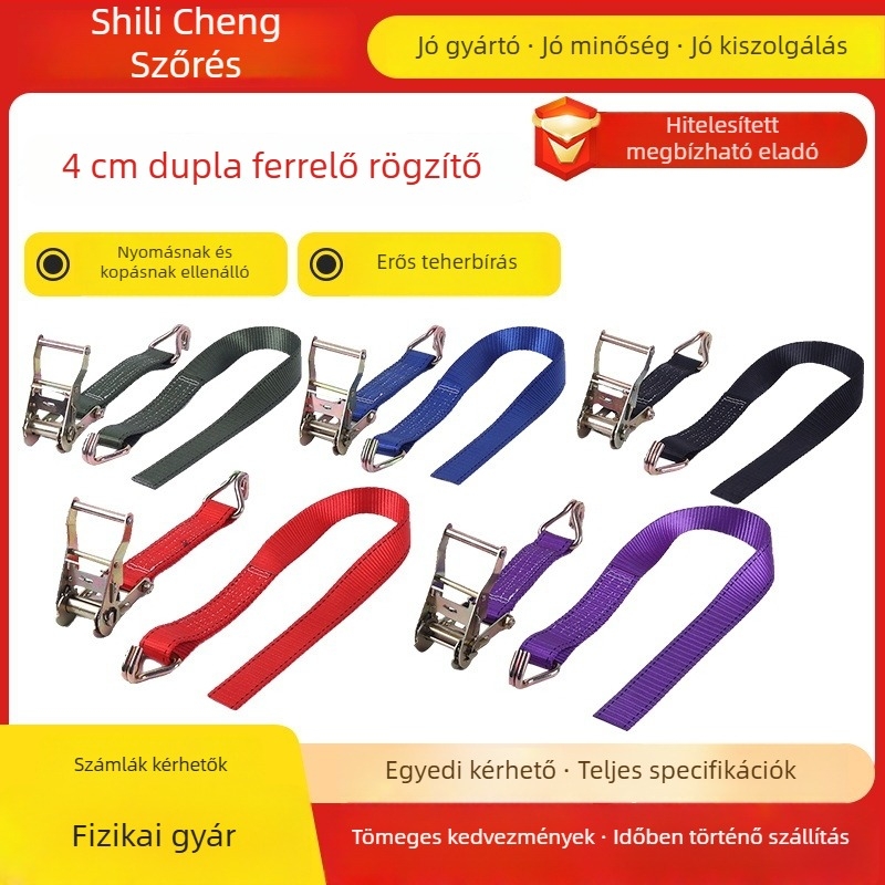 Teherautóhoz való heveder a teher rögzítésére feszítő mechanizmussal