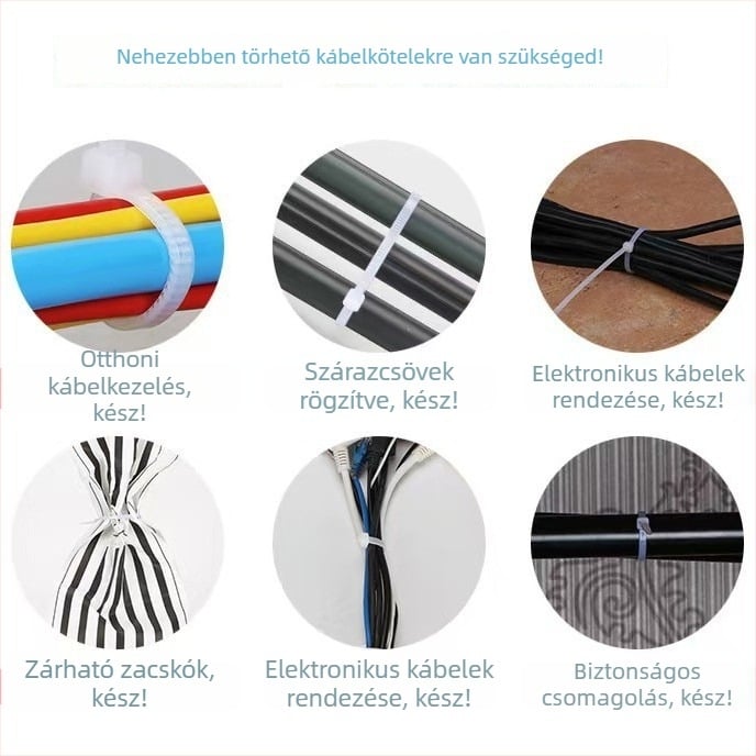 Önzáró nylon zip ties virágkötészethez, nylon 6, 1,2 mm vastagság, 94V-2 minősítés