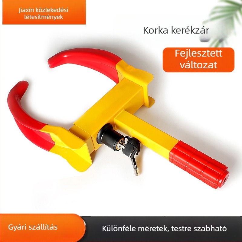Univerzális autógumi-zár, hidegen hengerelt acél testtel és rozsdamentes acél zárhengerrel