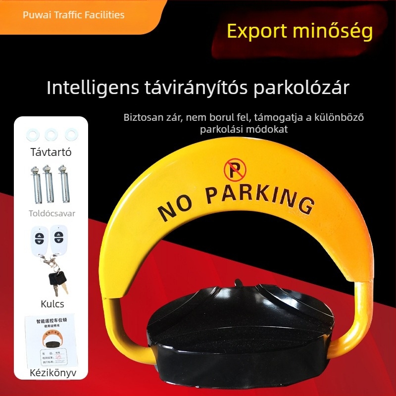 Intelligens autóparkoló zár, parkolóhelyek elfoglalása elleni védelem, magán parkolóhely oszlop