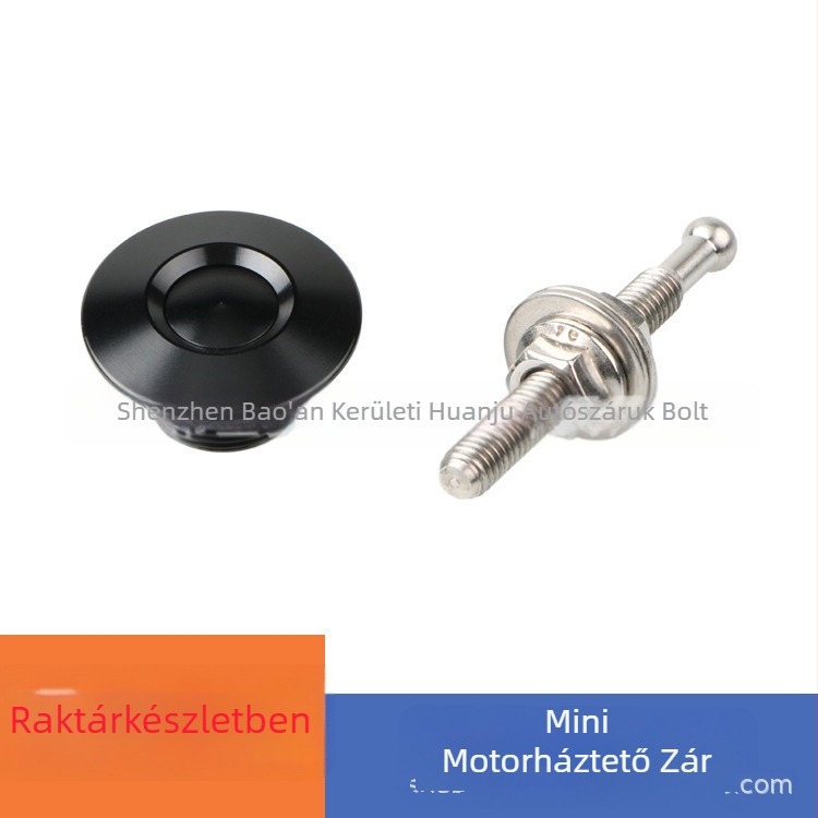 HJ Mini motorháztető-zár autóhoz — alumínium ötvözet, zár cilindere JDM0014, elő- és hátsó lökhárítókkal kompatibilis, testreszabható megmunkálás