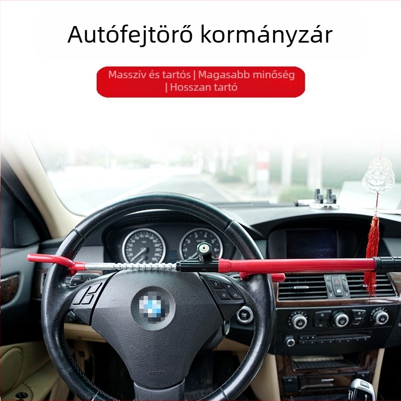Autó kormányzár, kihúzható kivitel, modell: harpun‑formájú, univerzális, réz henger, vas‑réz anyag, testreszabás elérhető