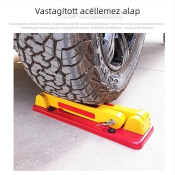 Keding Shield háromszög alakú földre szerelt parkolási zár, Type A modell, hidegen hengerelt acéllemez, réz zárhenger, autók és SUV-k számára