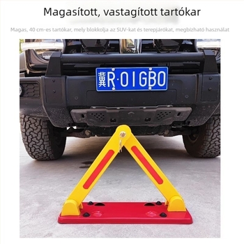 Keding Shield háromszög alakú földre szerelt parkolási zár, Type A modell, hidegen hengerelt acéllemez, réz zárhenger, autók és SUV-k számára