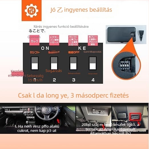 TLJ020 Többfunkciós automata ajtózár Jimny AT3-hoz (3- és 5-ajtós), OBD plug-in zár