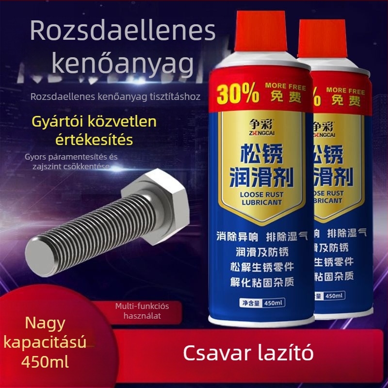 Rozsdamentesítő kenőanyag autóajtózárakhoz és csavarokhoz – többfunkciós korrózióvédő spray, formuláció konzervans alapú • 3 éves élettartam • ISO 9001