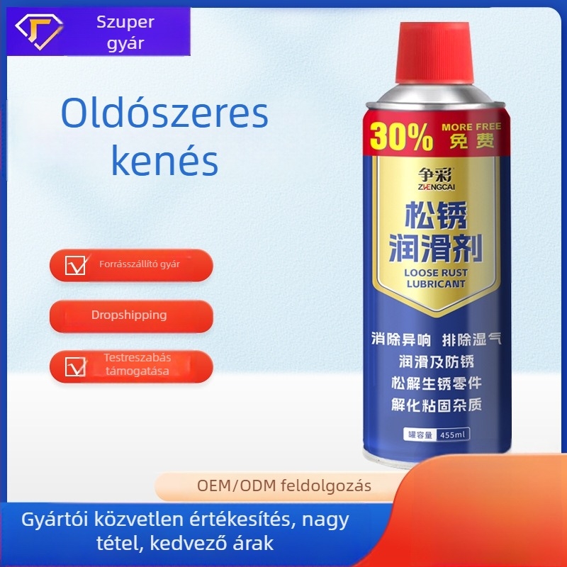 Rozsdamentesítő kenőanyag autóajtózárakhoz és csavarokhoz – többfunkciós korrózióvédő spray, formuláció konzervans alapú • 3 éves élettartam • ISO 9001