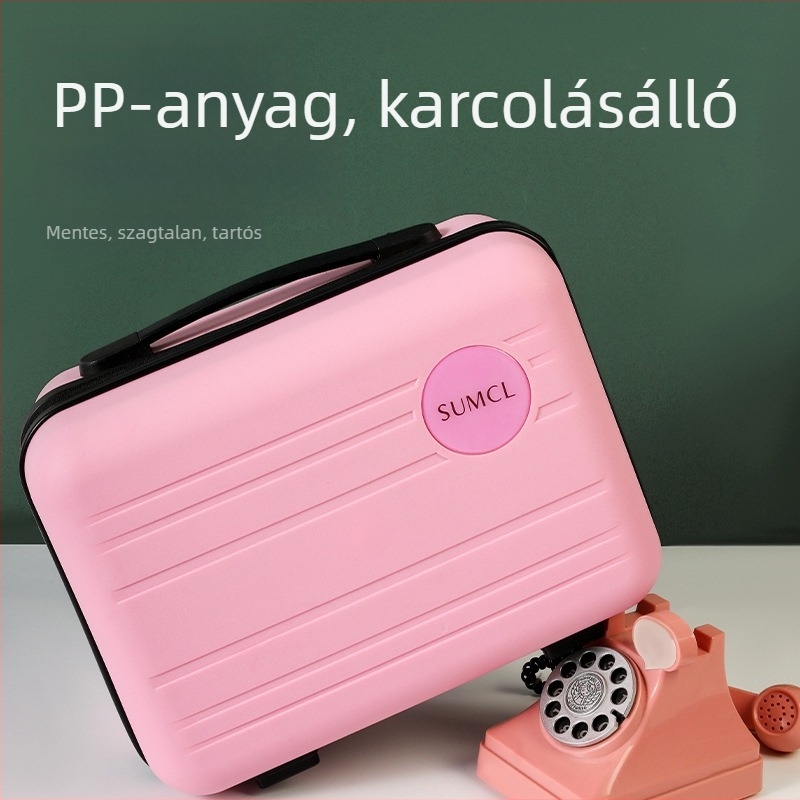 PP anyagú kozmetikai táska egypályás kerekekkel, cipzáras nyitás, ultrakönnyű, 235 g; alkalmas tárolásra és fedélzeti használatra