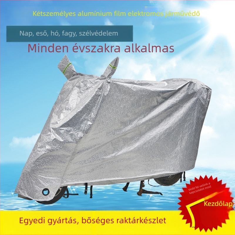 Alumínium fóliás esővédő kétkerekű járművekhez, porvédő, súly 0,7 kg, kompatibilis motorkerékpárok és elektromos autók