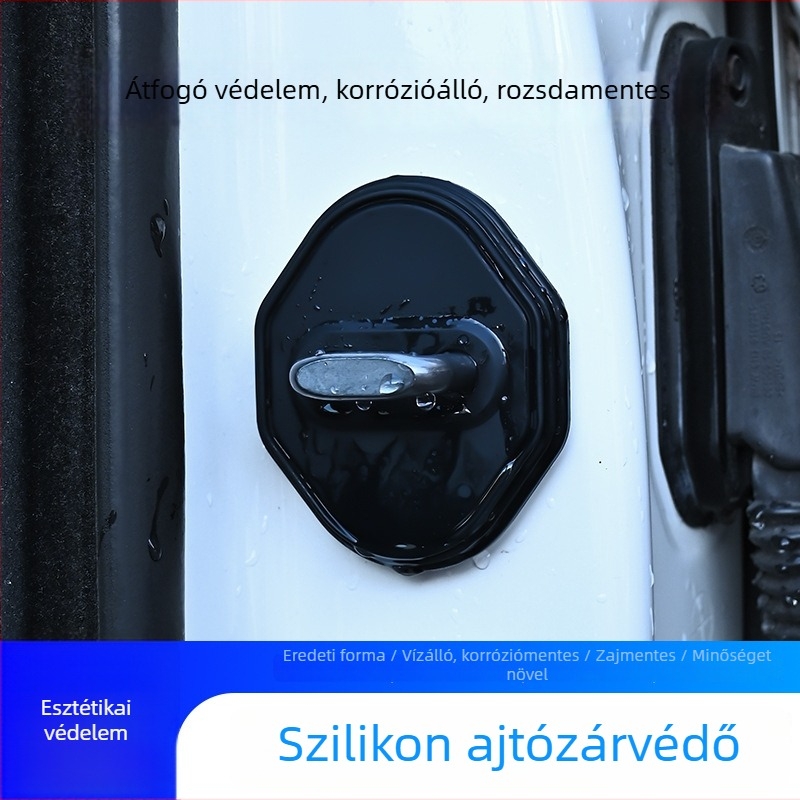 Szilikon ajtózárvédő sapka ragasztós telepítéssel az ajtó belső vezérlőpaneljéhez