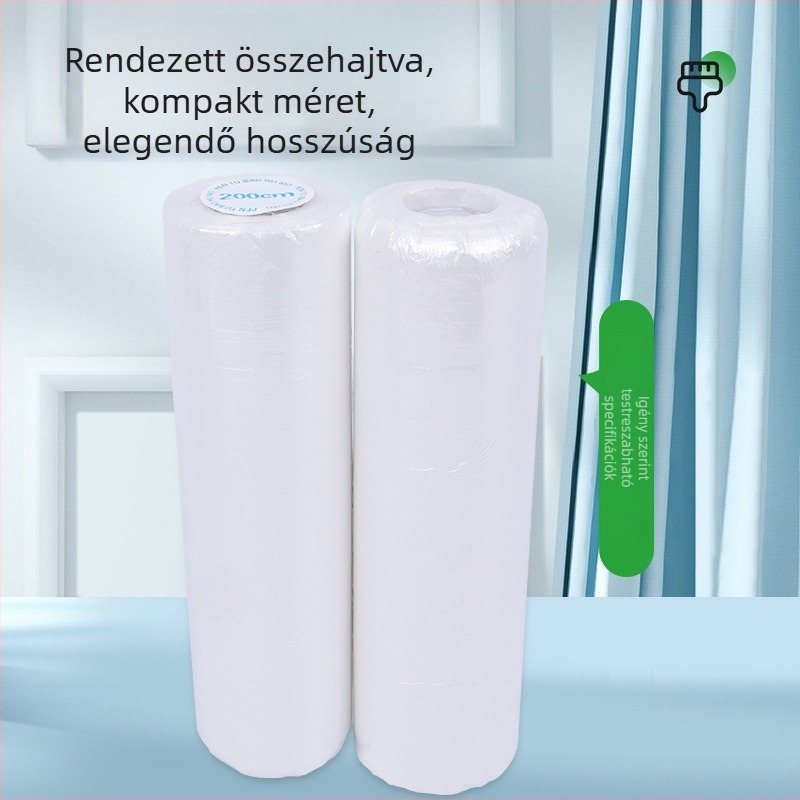 Nem pozicionáló PE porvédő film bútorokhoz és gardróbokhoz, nem ragad, papírmaggal, vastagság 0,6, maszkolás és védelem
