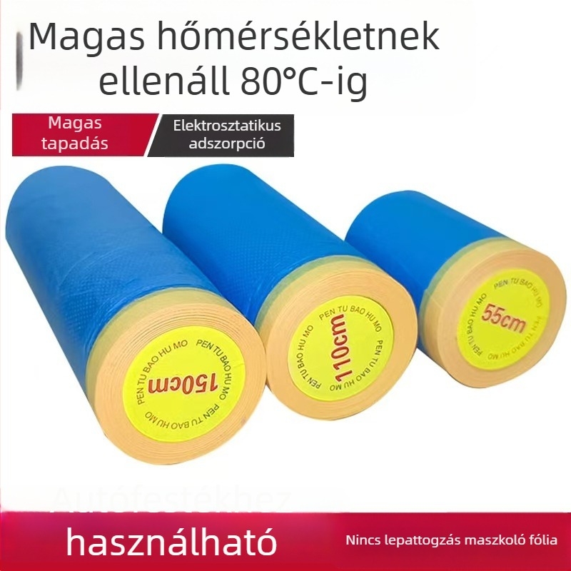 Kék autófestés maszkoló fólia - porálló dekoratív maszkoló papír, öntapadó védőfólia, vízálló