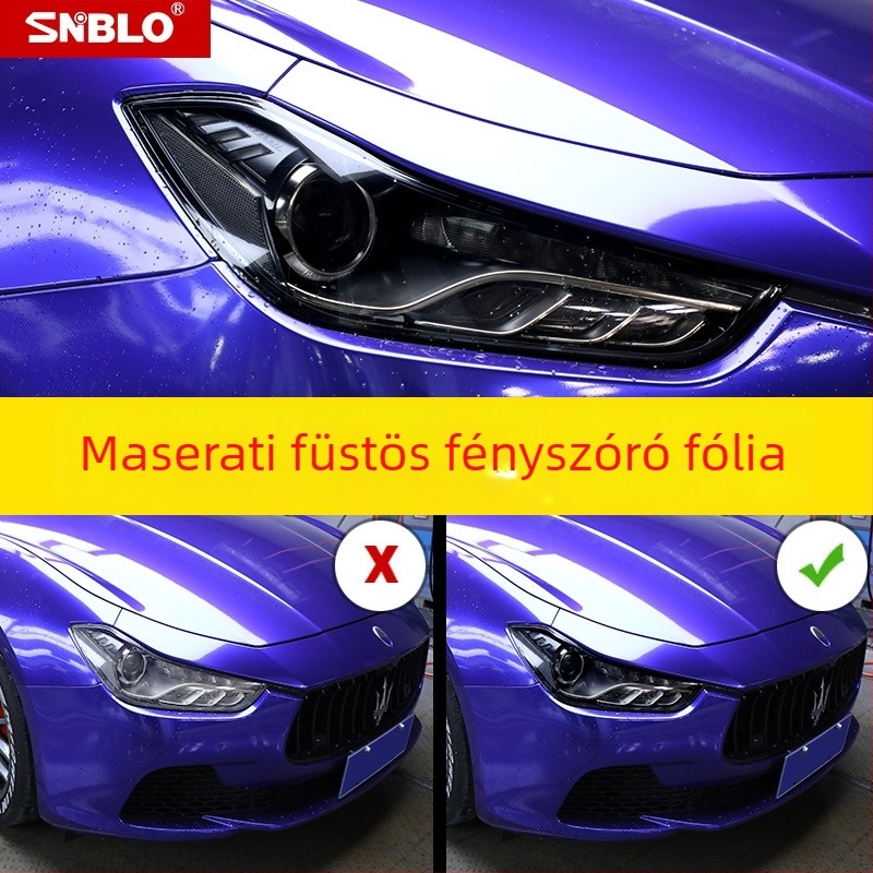 Maserati Ghibli és Levante számára fényszóróvédő fólia — TPU, SNBLO, testreszabható