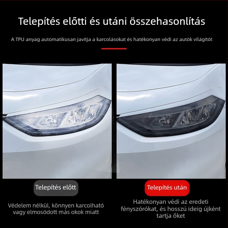 Autó fényszóró fólia — TPU anyag, testreszabott feldolgozás, univerzális illeszkedés, autó fényszóró film sorozat, 3 éves garancia