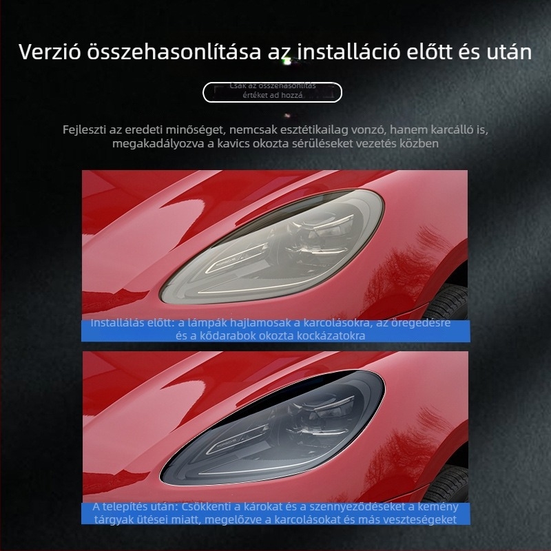 Porsche fényszóróvédő film TPU, átlátszó Rabbit Hard