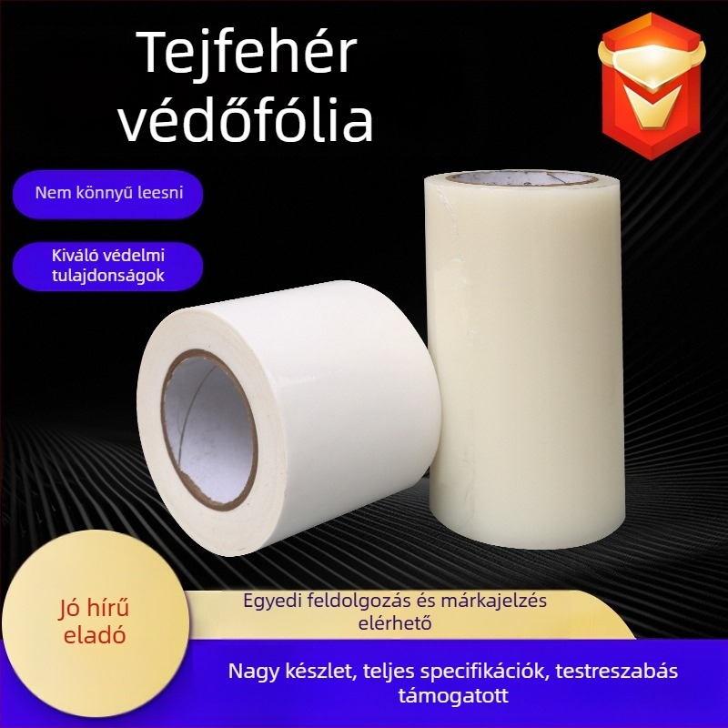 Milky-fehér PE védőfilm autófényezéshez, porvédő felület, magas viszkozitású, antistatikus, alumínium hátlappal, karcolásálló