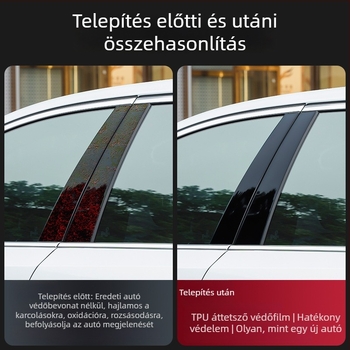 Leapmotor C01/C11/C10/C16 központi pillér védőfólia — B-oszlop ablakvédő, karcolásmentes, kopásálló, nagy felbontású, ragasztószalag