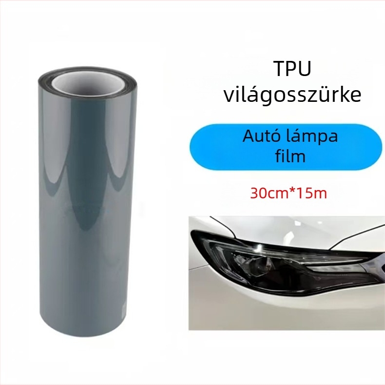 King Platinum TPU autó fényszóró- és hátsó lámpa védőfilm, karcolások javításával és színváltó képességgel (átlátszó)