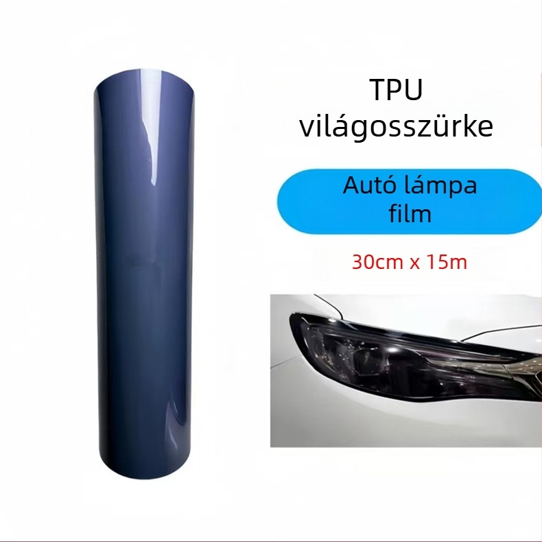 King Platinum TPU autó fényszóró- és hátsó lámpa védőfilm, karcolások javításával és színváltó képességgel (átlátszó)