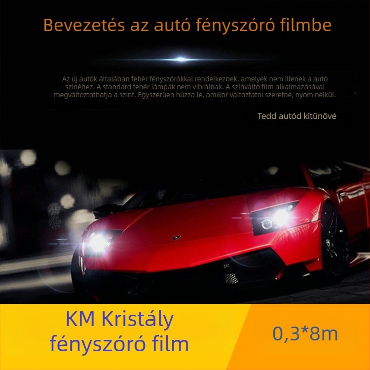 Autóvillogó és hátsó lámpa fólia - PVC, biztonsági fólia, 0,09 mm vastagság, fényáteresztés 80%, testreszabott feldolgozás