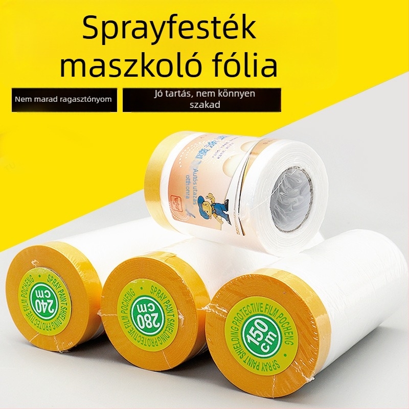 Autófestéshez és otthoni dekorációhoz készült maszkoló film; porálló védőfólia padlóra és falra.