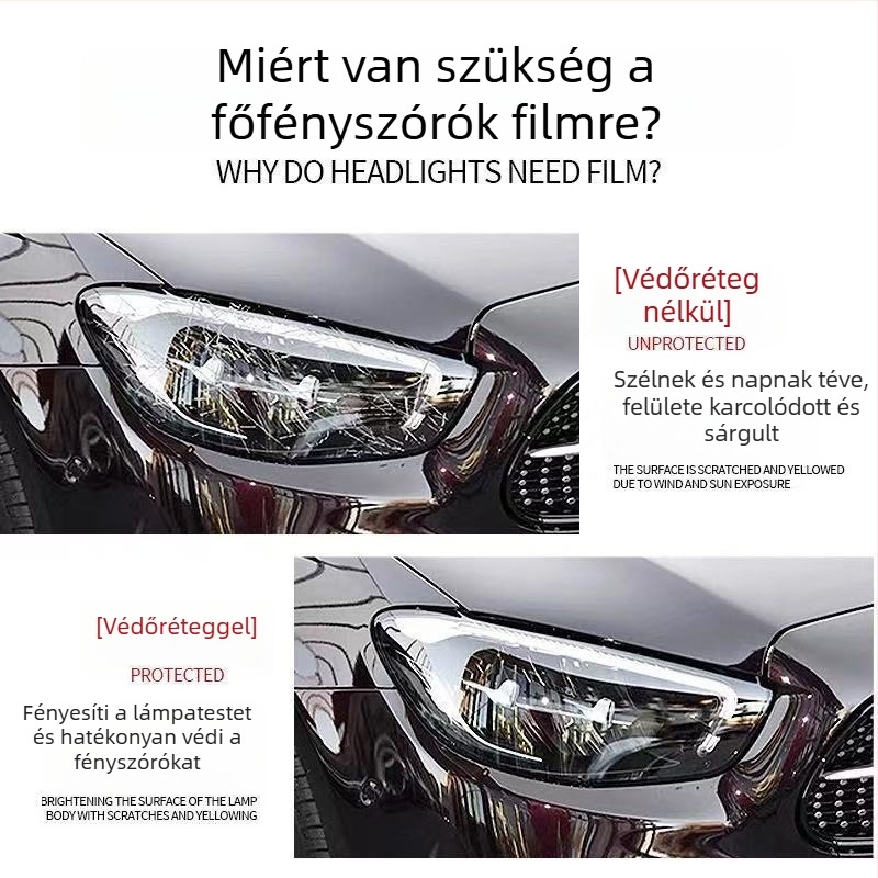 MLP Autó Fényszóró- és Hátsó Lámpa Film – TPU, Karcolás Elleni Védelem