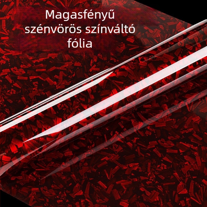 PET szénszálas virágmintás belső dekoráció – központi konzol és hátsó tükör fóliája, piros és kék