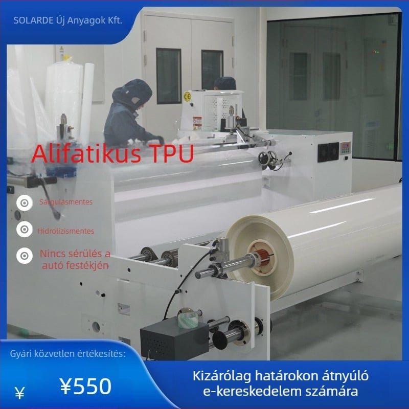 TPU festékvédő fólia (PPF) minden járműhöz, vastagság 7.5 MIL, UV védelem 99%, fényáteresztés 50%, látható fény visszaverődés 20%, 5 éves garancia