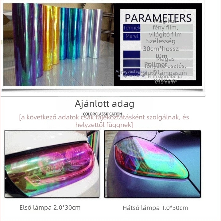 Ainoli Symphony Series PVC Biztonsági Fólia Autó Fényszórókhoz és Motorkerékpár Hátsó Fényekhez - Testreszabható