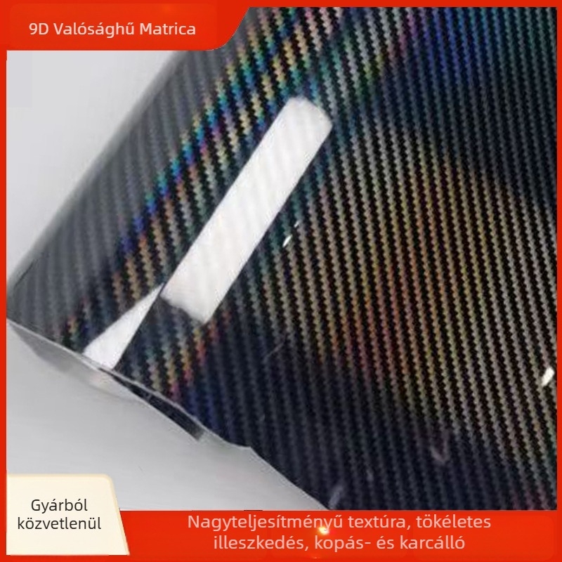 Autó karbon szálas bevonó fólia 9D, szimulált karbon textúra, Mingyue PVC-filmmel, autók és motorokhoz, 2 éves garancia