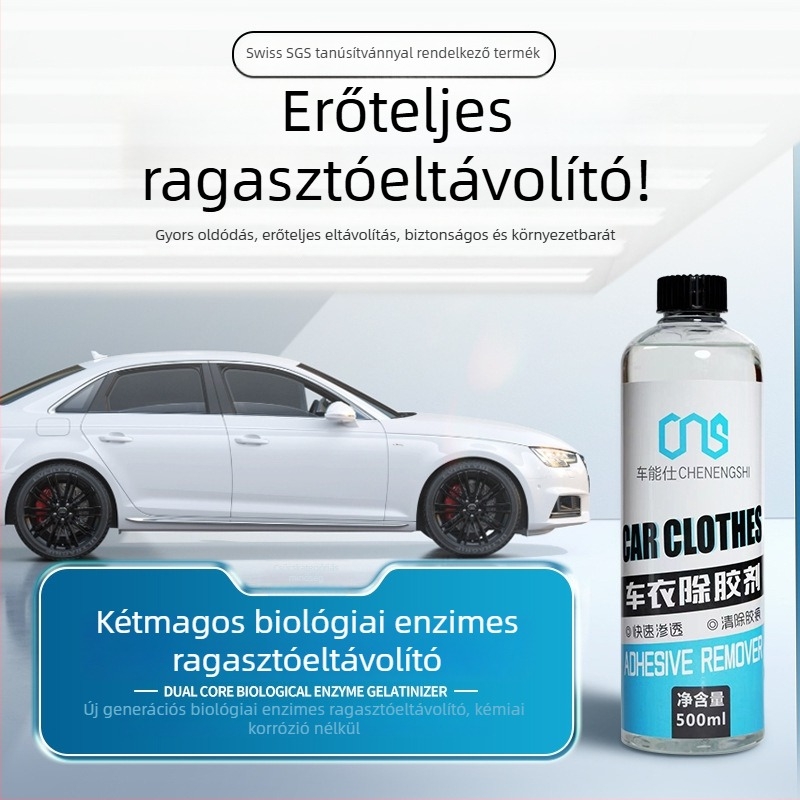 Autóbevonat ragasztóoldó tisztító, erőteljes ragasztómaradvány-tisztító az egész autóhoz, 5 év élettartam