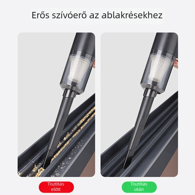 Vezeték nélküli kézi porszívó autóhoz és otthonhoz, kettős használat, ablakszélek tisztítása, 20000 Pa, 90 W, újratölthető