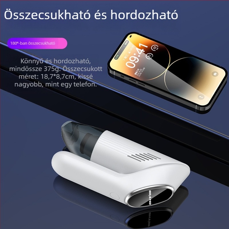 Összecsukható, vezeték nélküli autó-porszívó – erős szívóerő, kézi, kompakt autóhoz és otthonhoz