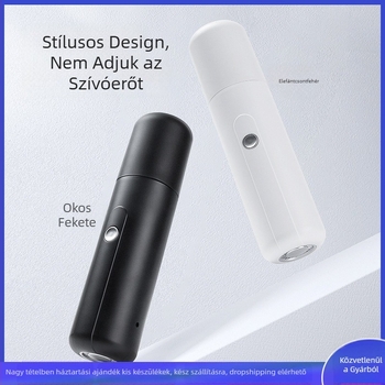 Mini vezeték nélküli autóporszívó, kézi kivitel, USB töltéssel, beépített akkumulátor 501–800 mAh, sarok hajlított fej, szívóerő <10 kPa, zaj <36 dB