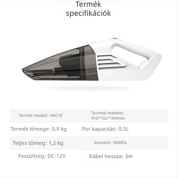 Midea kézi autó-porszívó, 4500 Pa szívóERŐ, 90 W, 220 V, újratölthető