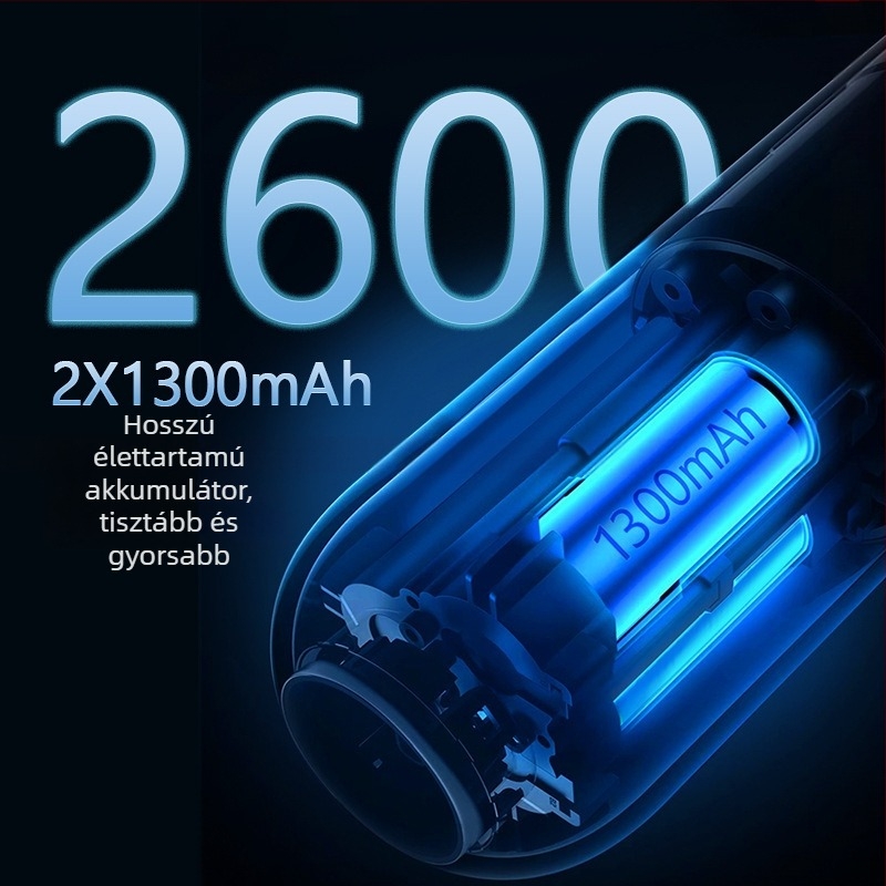 Kézi, vezeték nélküli autós porszívó, 3100 Pa szívás, 45 W, 7,4 V, mosható porgyűjtő