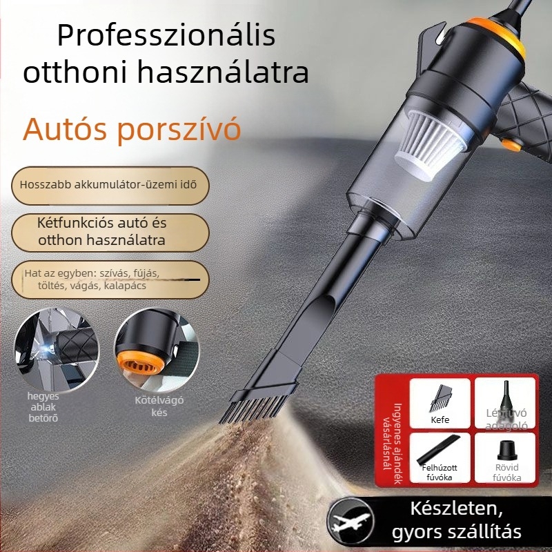 Vezeték nélküli autó porszívó, kézi, vezeték nélküli töltéssel, 45W, szívóerő kevesebb mint 10 kPa, cserélhető 500 mAh akkumulátor, modell YT-M2042