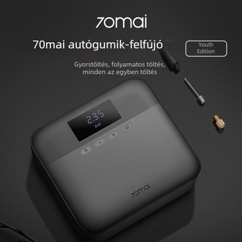 70mai hordozható autó gumiabroncs pumpa — Ifjúsági kiadás, előre beállított nyomás, elektromos, digitális kijelző, USB töltés