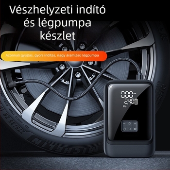 Autólevegőpumpa vészindítással, 1000A, 20V, 120W, Type-C, 35 l/min