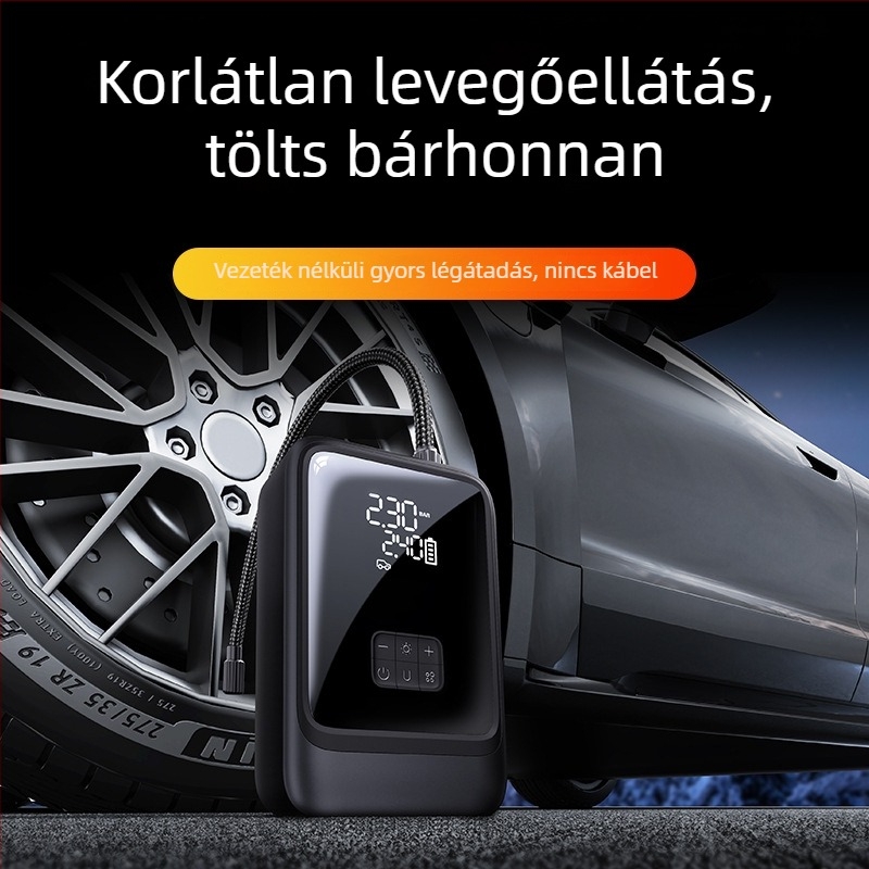 Autólevegőpumpa vészindítással, 1000A, 20V, 120W, Type-C, 35 l/min