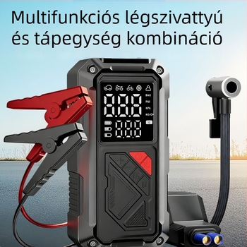 Új autó gumiabroncs pumpa – hordozható 12V-s inflátor USB töltéssel és digitális kijelzővel