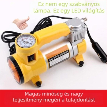 Autó levegőpumpa világítással és guminyomásmérővel, 12V, 180W, 35L/min