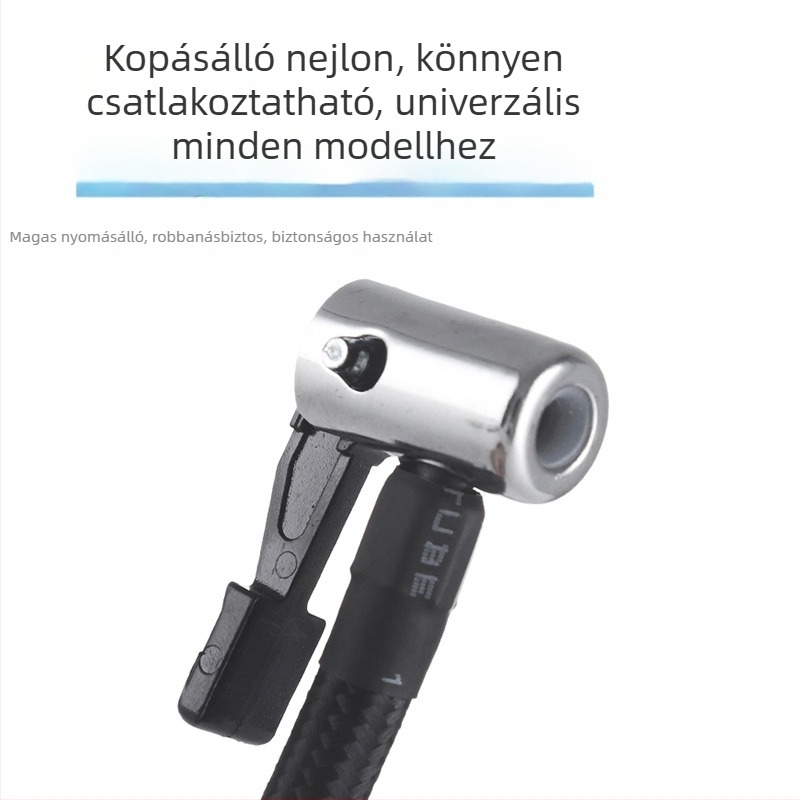 Autóba szerelhető levegőpumpa gumiabroncsok feltöltéséhez, tömlővel és csatlakozófejjel, 12V, 280W, 70 L/min, digitális kijelző