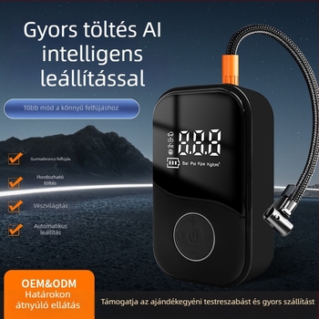 Vezeték nélküli autógumi pumpa – hordozható intelligens elektromos, 100 W, 110 V, újratölthető, digitális kijelző, 25 L/perc