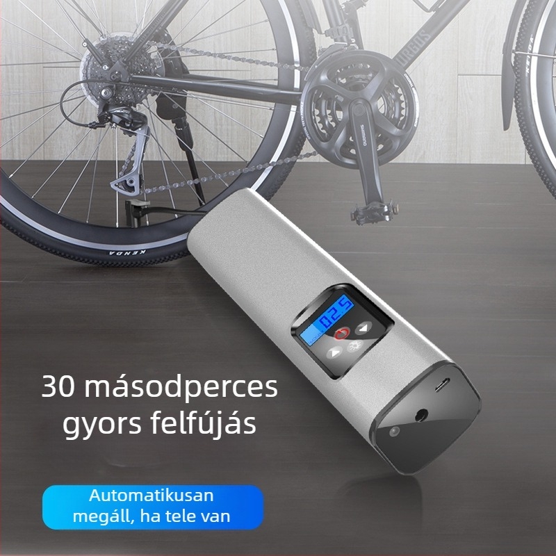 Vezeték nélküli autós légpumpa, hordozható 12V, 15-hengeres elektromos vészhelyzeti guminyomó
