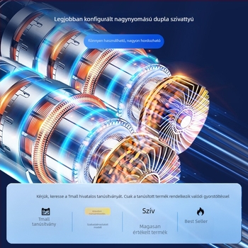 Hordozható, vezeték nélküli autó légkompresszor digitális kijelzővel
