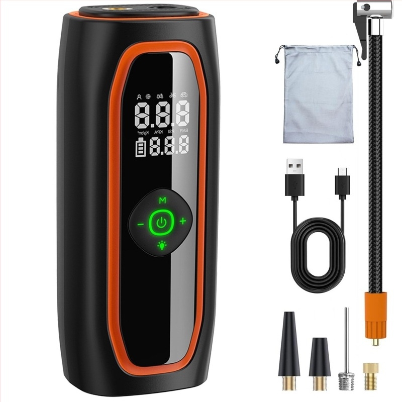Hordozható intelligens vezeték nélküli gumiabroncs-fújó – autók és otthon – 12V, 120W, 180 psi, 40 L/min, lítium akkumulátor